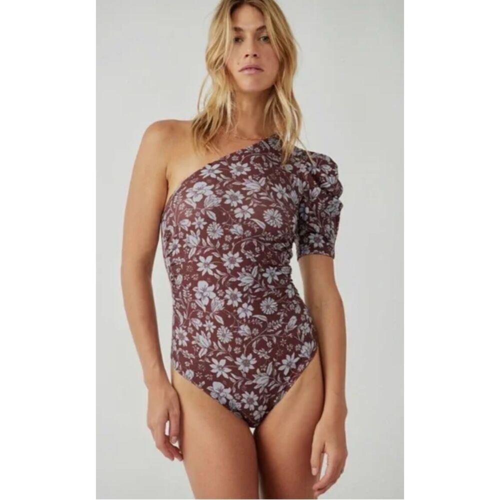 Free People Somethin' Bout You Bodysuit in floral java combo print size XS